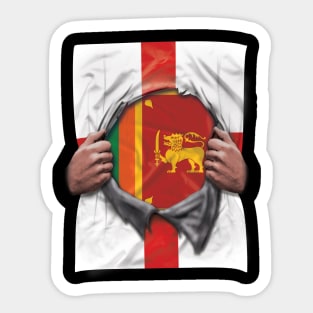 Sri Lankan Flag English Flag Ripped Open - Gift for Sri Lankan From Sri Lanka Sticker